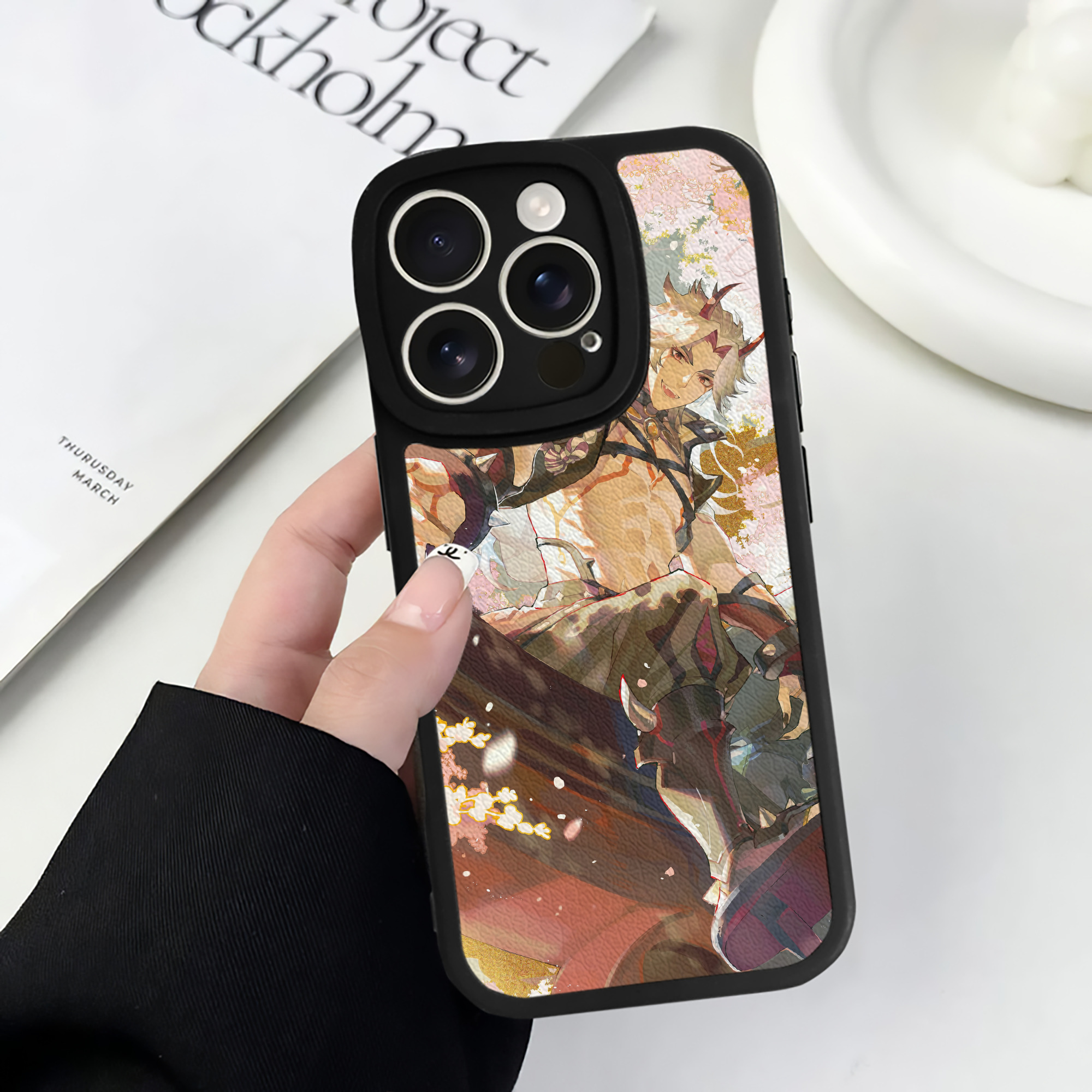 げんし神 genshin 【iPhone 16シリーズ対応】シリコンスマホケース（レザー調） 材質：シリコン